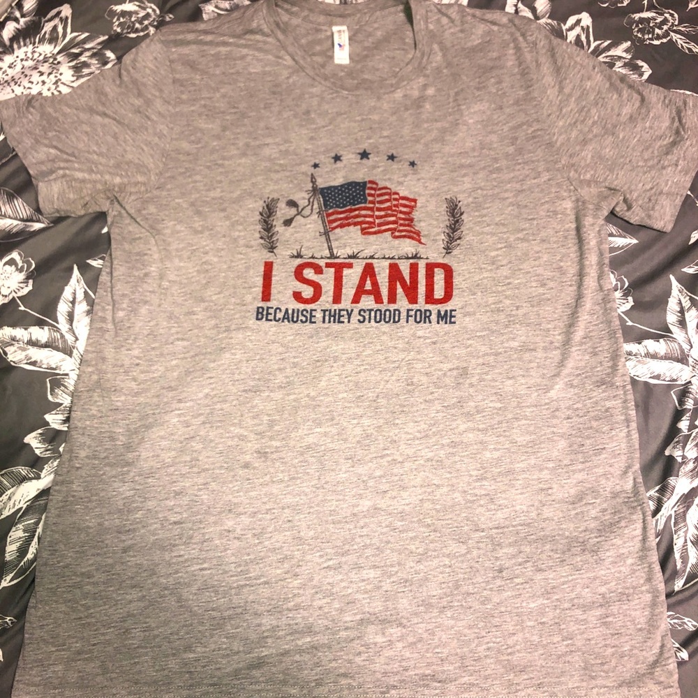 USA T-Shirt “I Stand because they stood for me” L